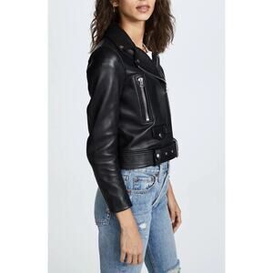 Acne Studios - Mock Leather Biker Jacket/ L / Black